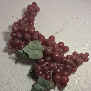 Decorative Red Grapes with Green Leaves